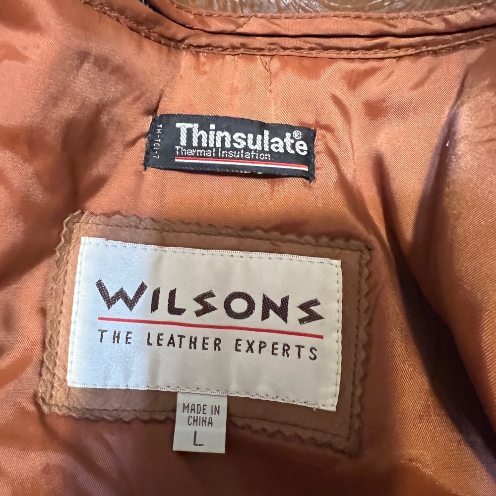 Wilson’s leather vintage women’s heavy coat Large with removable thinsulate vest - Picture 10 of 16